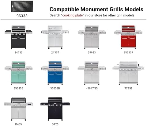 Monument Grills 9.45" x 17.7" 96333 Reversible Cast Iron Cooking Plate for Monument Denali 405, Denali 425, 35633, 24633, 24367, 41847NG, 77352 - Image 3