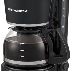Elite Gourmet EHC-5055 Automatic 5-Cup Brew & Drip Coffee Maker with Pause N Serve Reusable Filter, On/Off Switch, Water Level Indicator